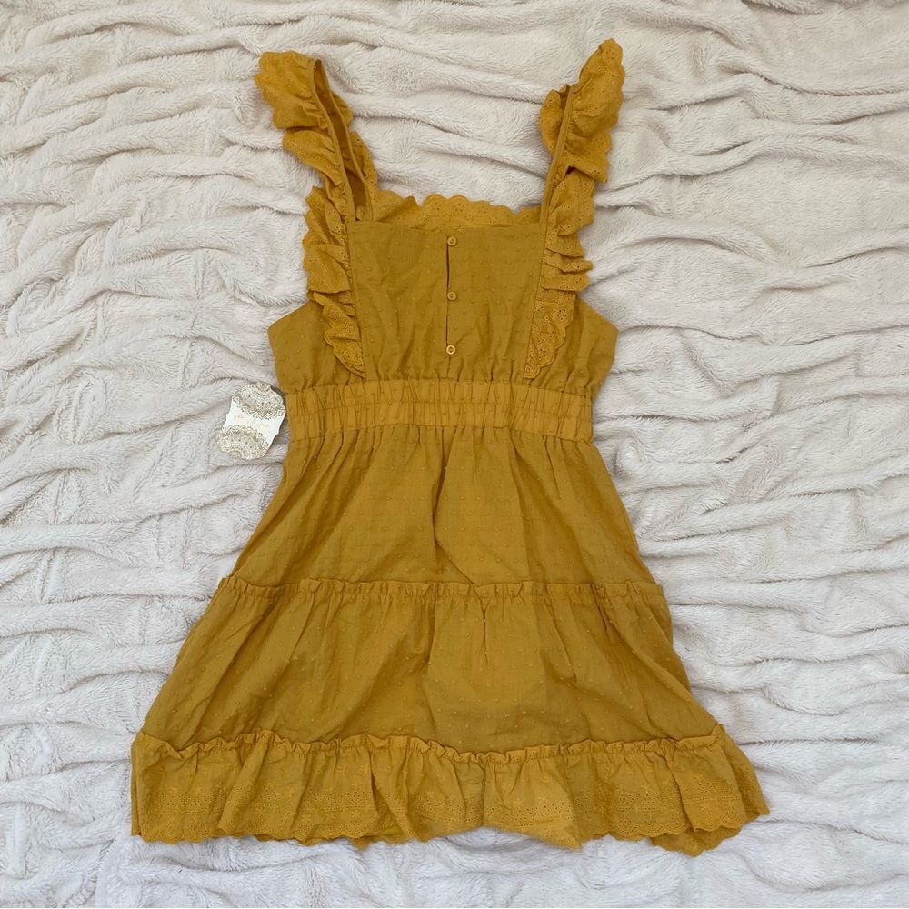 Mustard Ruffle Dress - Picture 2 of 7